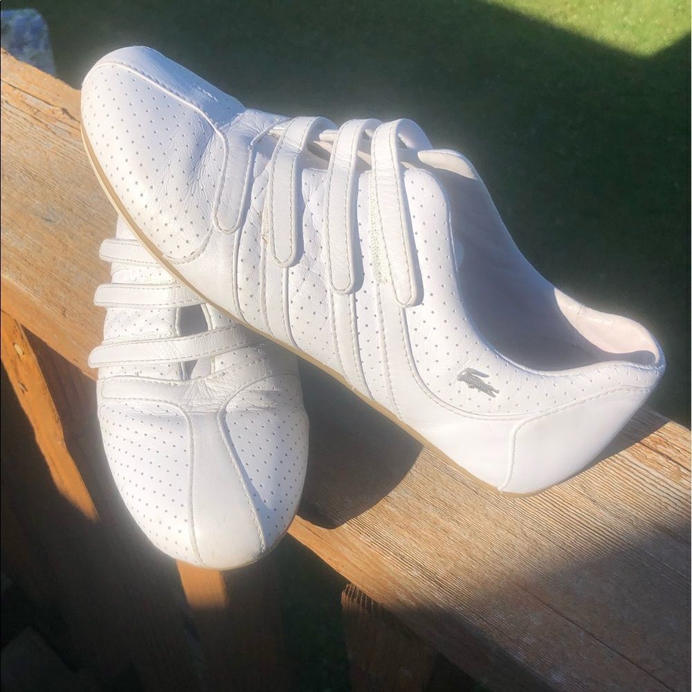 Lacoste Illusion white slip on casual athletic sneakers size 5